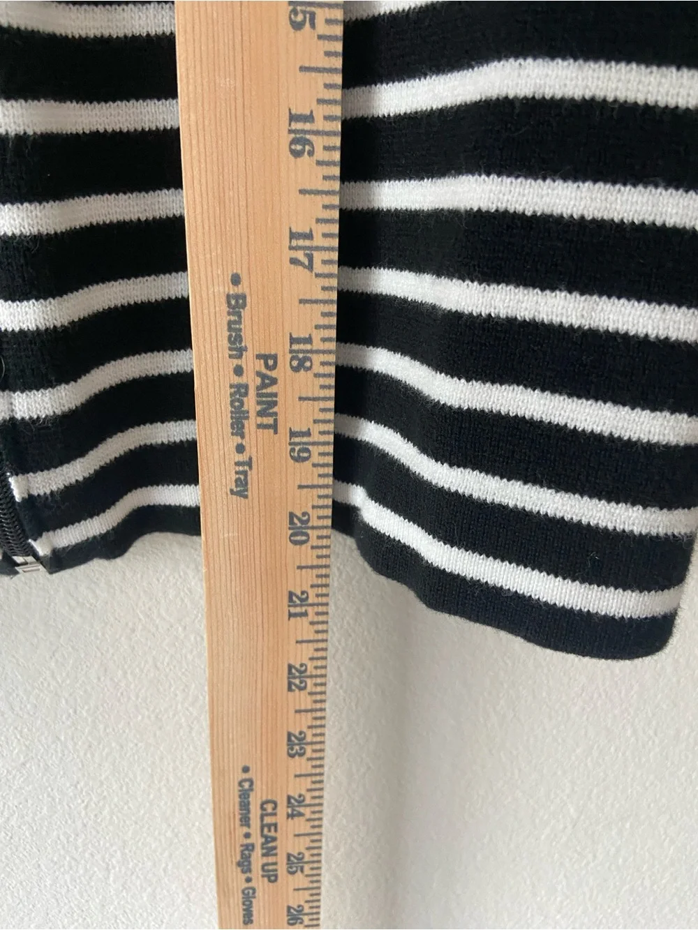 CHAPS Black White Striped Zip Front Cardigan Sweater Medium 100% Cotton